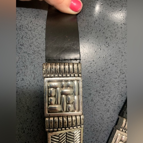 Chicos leather / silver tone ladies belt ✅ - Picture 3 of 11